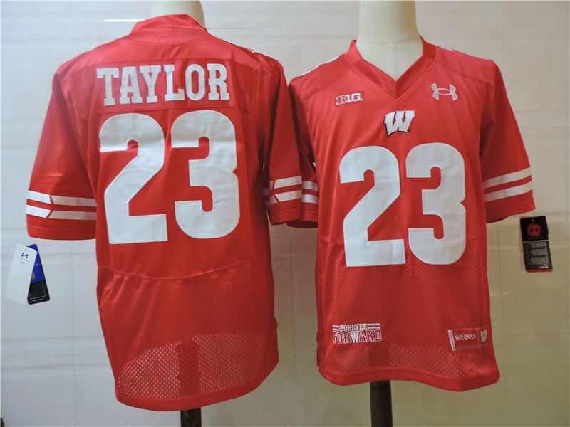 Men Wisconsin Badgers #23 Taylor Red Elite 2025 NCAA Jersey